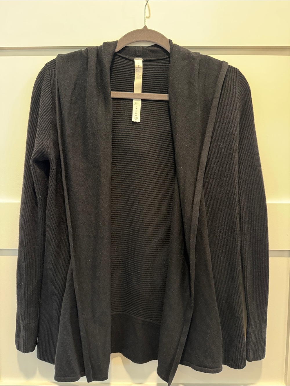lululemon athletica Black Open-Front Hooded Cardigan